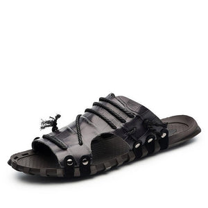 Summer Shoes - New Arrival Men Summer Slippers Genuine Leather Slipper