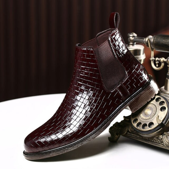 Men Leather Ankle Boots Fashion Boots