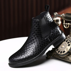 Men Leather Ankle Boots Fashion Boots