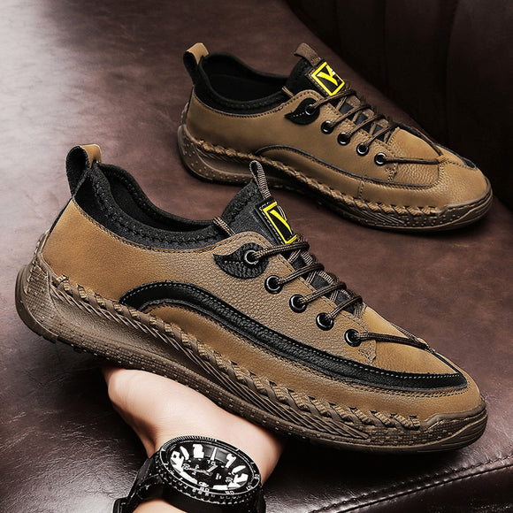 New Men Casual Leather Platform Shoes