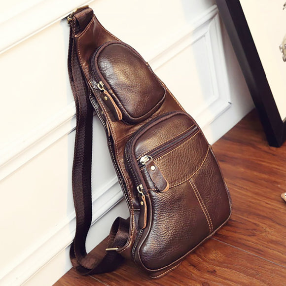 Genuine Leather Cowhide Vintage Messenger Shoulder Bag