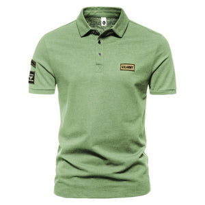 New Men's Outdoor Military Short-sleeved Lapel T-shirt