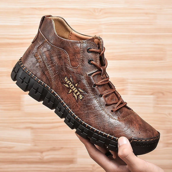 Zicowa Men Shoes - Autumn Vintage Classic Genuine Leather Men Shoes