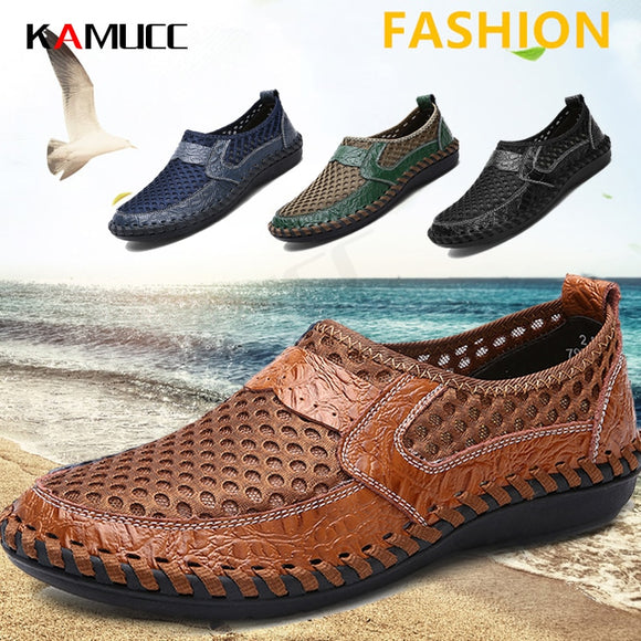 New Summer Men Casual Handmade Male Driving Shoes