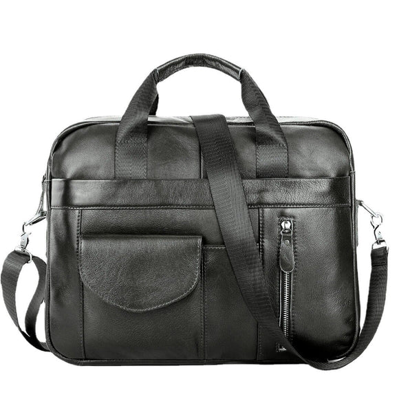 New Retro Leather Men's Briefcase Cowhide Handbag