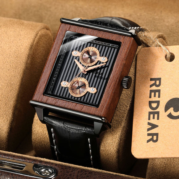 Luxury Men Wooden Wristwatch Waterproof Watch