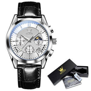 Male Watch Waterproof Leather Strap Luminous Wristwatch