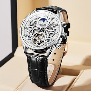 Fashion Skeleton Tourbillon Automatic Mechanical Wrist Watch for Men