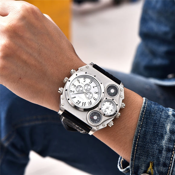 Luxury Men Quartz Sport Leather Strap Watches