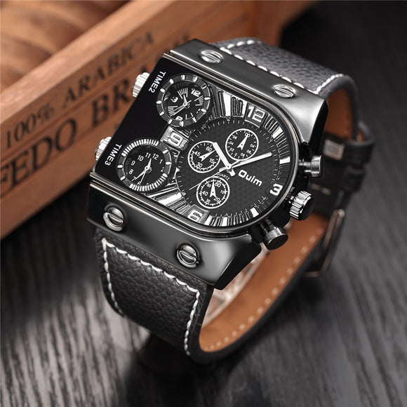 Mens Quartz Casual Leather Strap Wristwatch