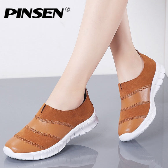 Autumn Fashion Flat Genuine Leather Casual Slip-on Shoes