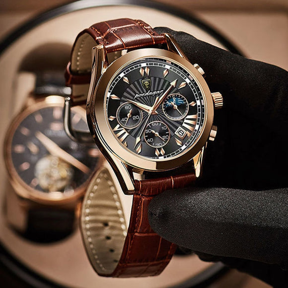 Luxury Brand Mens Fashion Full Steel Quartz Wristwatch