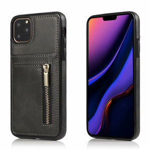Fashion Zipper Leather Wallet Card Case For iPhone 11 Pro Max X XR XS Max 7 8 Plus