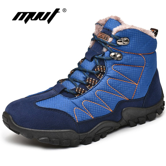 Zicowa Men Shoes - Outdoor Warm plush Fur Waterproof Ankle Snow Boots