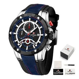 Fashion Men Silicone Band Alloy Case Waterproof Watches