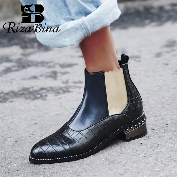 2019 Fashion Women Mixed Color Beads Ankle Chelsea Boots