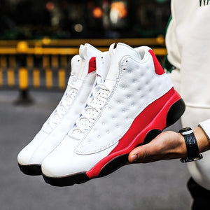 Lace-Up High Top Sneakers Mens Retro Basketball Shoes