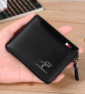 Casual Anti-Theft Small Zipper Folding Business Wallet