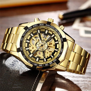 Men Automatic Stainless Steel Bracelet Mechanical Wrist Watches