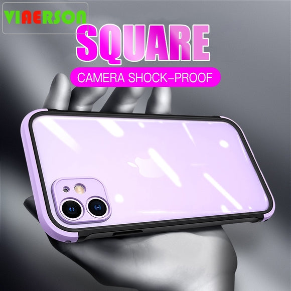 Zicowa Phone Case - Square Edge Shockproof Bumper Transparent Case For iPhone 12 Series