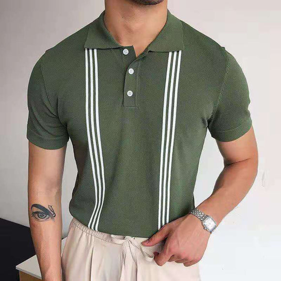 Casual Men's Knitted Polo Shirt