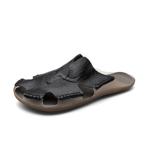 Zicowa Men Shoes - Classic Leather Breathable Slip-On Sandals
