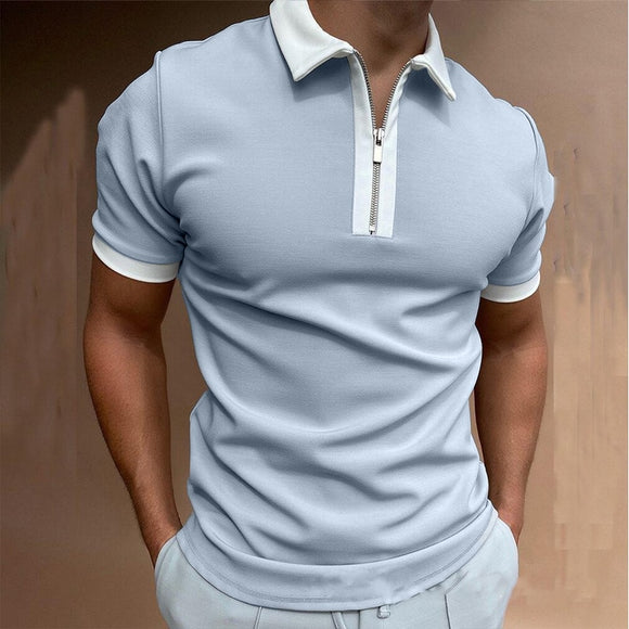 Fashion Patchwork Men Short Sleeve Polo Shirts