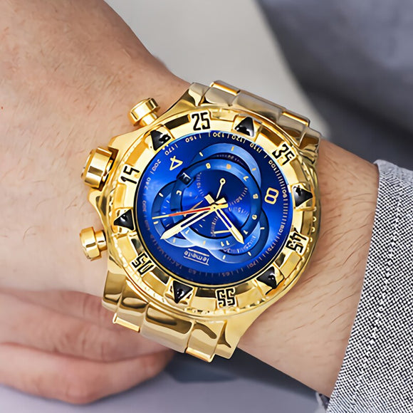 Luxury Brand Big Dial Gold Men Wristwatches