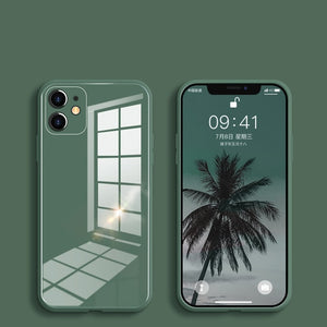 Tempered Glass Phone Case For iPhone 11 12 Series