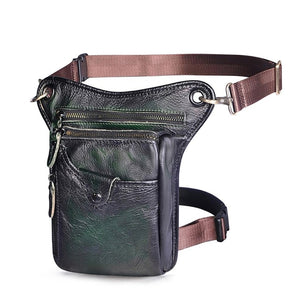 Leather Men Design Casual Classic Pack Leg Bag