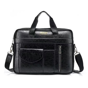14 inch Laptop Business Travel Bags Men Leather Handbags