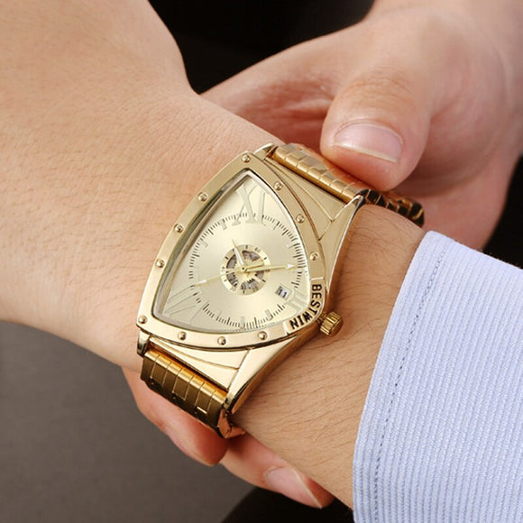 Male Clock Golden Waterproof Men Wrist Watch