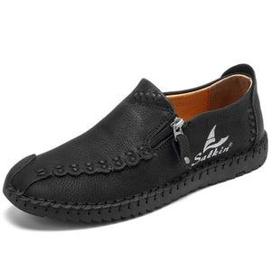 Leather Men Loafers Casual Slip-on Flats