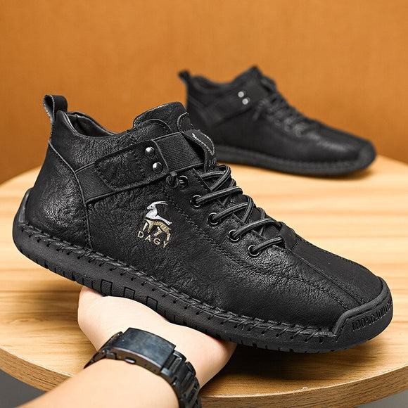 Men Retro Leather Casual Sneakers