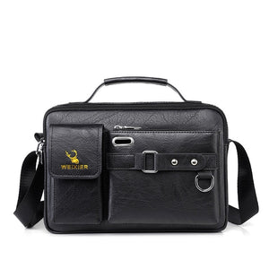 Men's Portable Business Shoulder Leather Handbag
