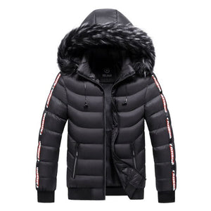 Thick Warm Cotton Outwear Man Patchwork Parka and Coats