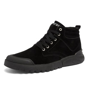 Winter Men's Boots Lace Up High Top Shoes