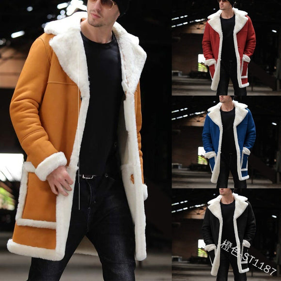 Fashion Lapel Long-Sleeved Woolen Coat