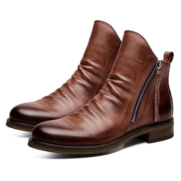 Zicowa Men Shoes - 2020 Autumn Male Leather Casual Boots(Buy 2 Get Extra 10% OFF,Buy 3 Get Extra 15% OFF)
