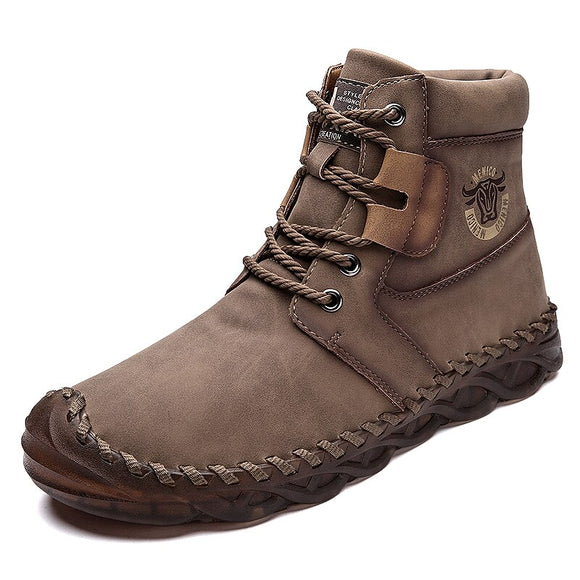 Zicowa Men Shoes - High Quality Leather Men's Winter Boots
