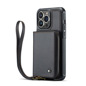 Leather Zipper Wallet Card Phone Case for iPhone 12 13 14