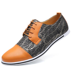 2019 Men Cap Toe Color Blocking Lace Up Casual Oxfords Shoes(Buy 2 Get Extra 5% OFF,Buy 3 Get Extra 10% OFF)
