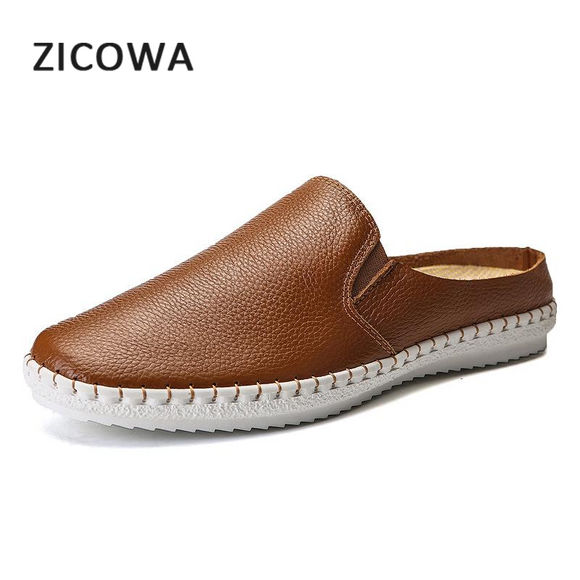 New Mens Leather Summer Flats Casual Shoes