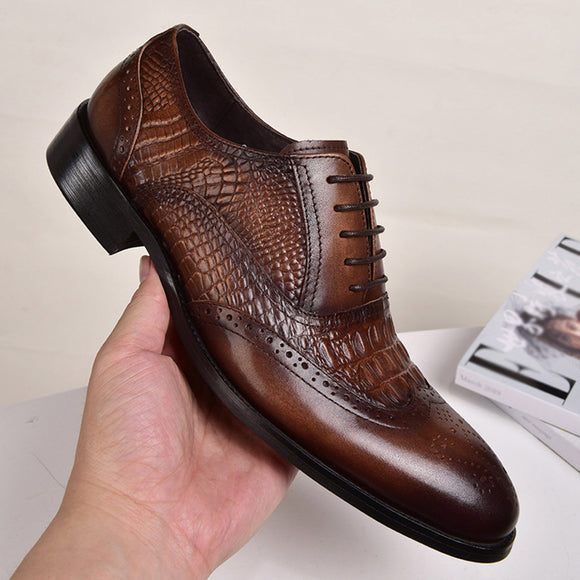 New Crocodile Vintage Fashion Men Shoes