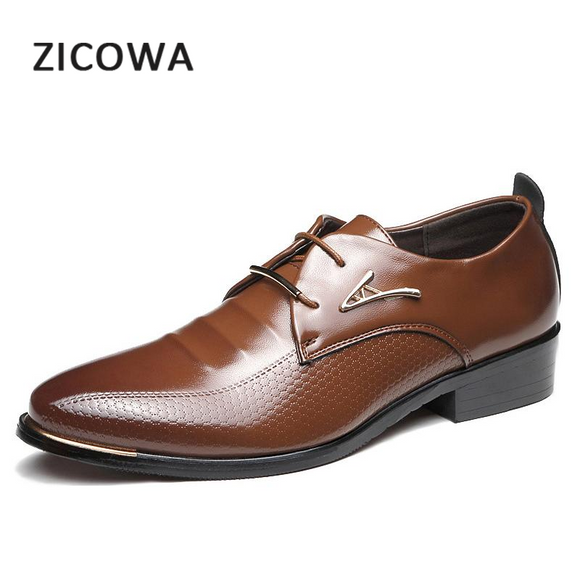 Men's Pointed Toe Business Leather Oxfords Dress Shoes