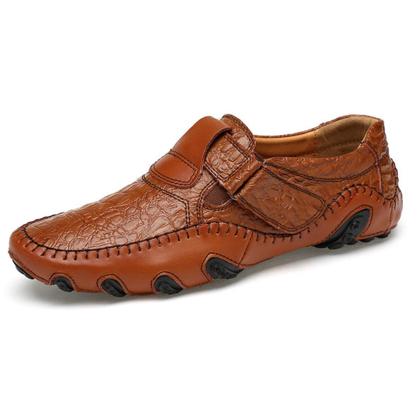Zicowa Men Leather Non Slip Casual Slip on Shoes