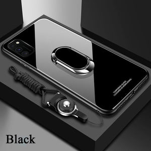 Zicowa Phone Case - Tempered Glass Magnet Ring Holder Phone Case for Samsung