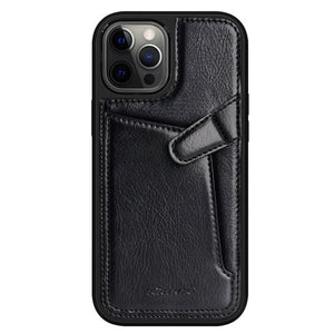 Luxury Leather Business Card Slot Slim Phone Case for iPhone 12 Series