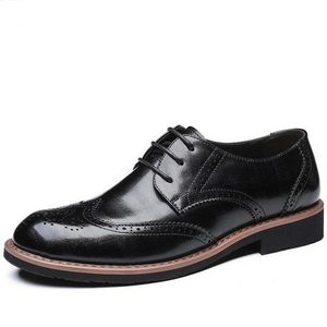 Men's Genuine Leather Oxfords Brogue Dress Shoes